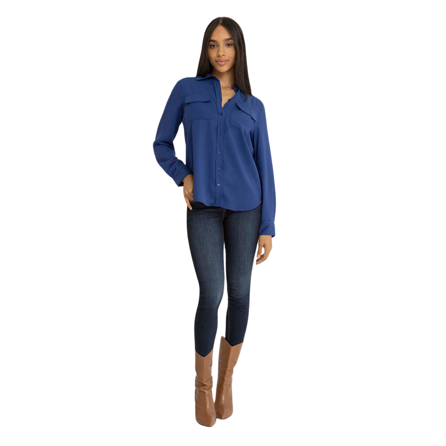 Camisa Polo Manga Larga Para Mujer
