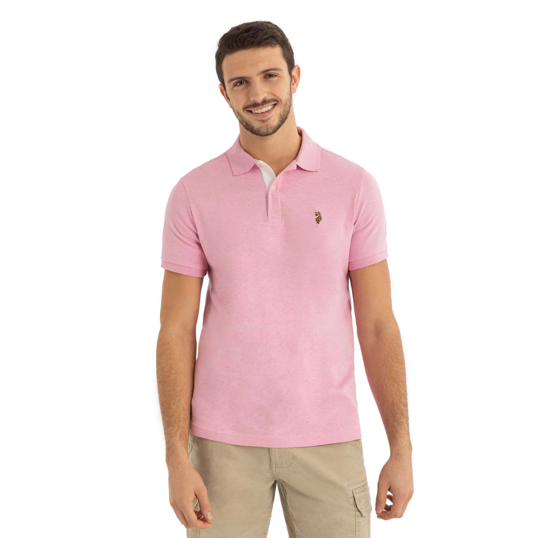 Chemise Polo Para Hombre Rosada