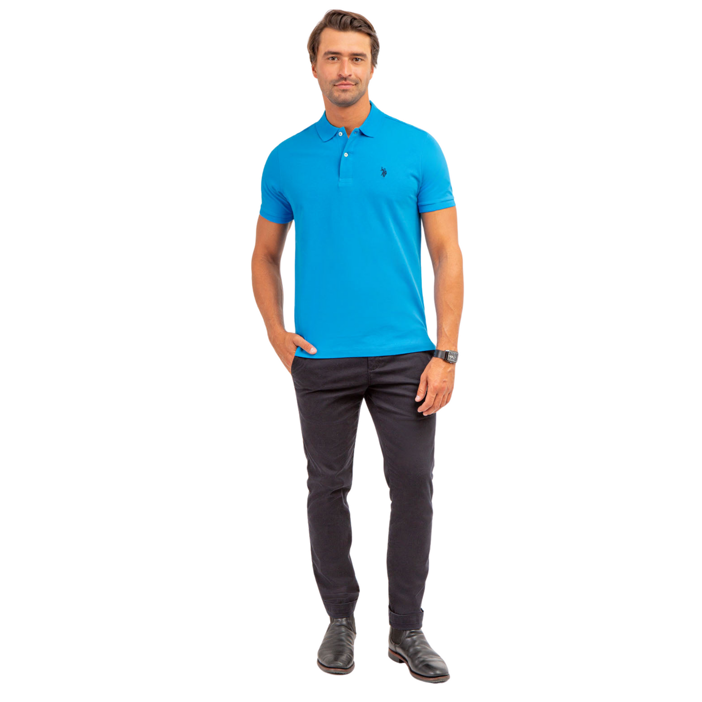 Chemise Polo Para Hombre Azul