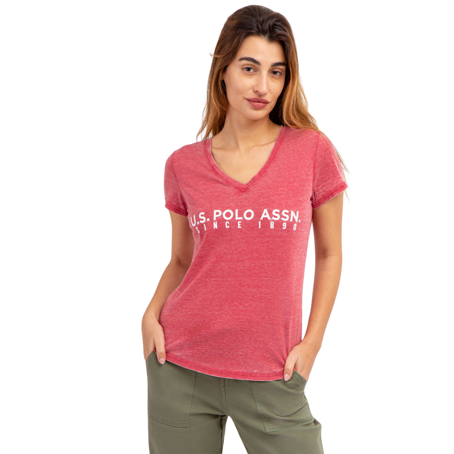 Franela Polo Burnout Roja Para Mujer