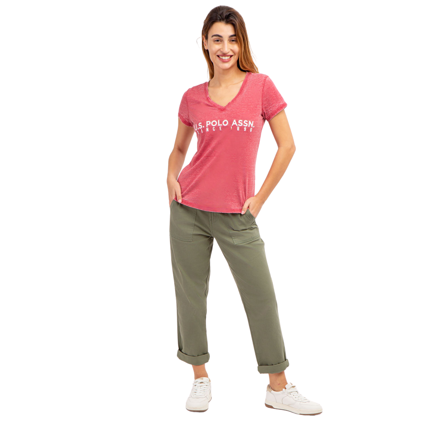 Franela Polo Burnout Roja Para Mujer
