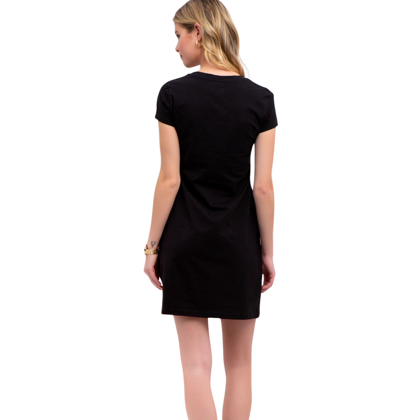 Vestido Polo Básico Negro Para Mujer