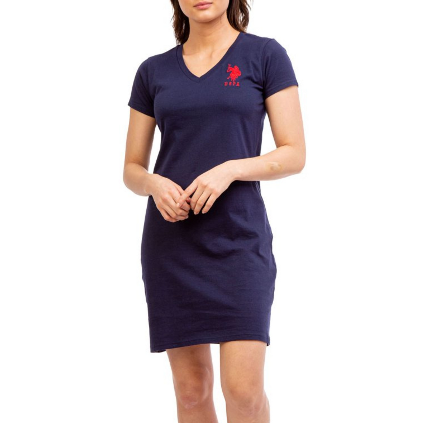 Vestido Polo Básico Azul Marino Para Mujer