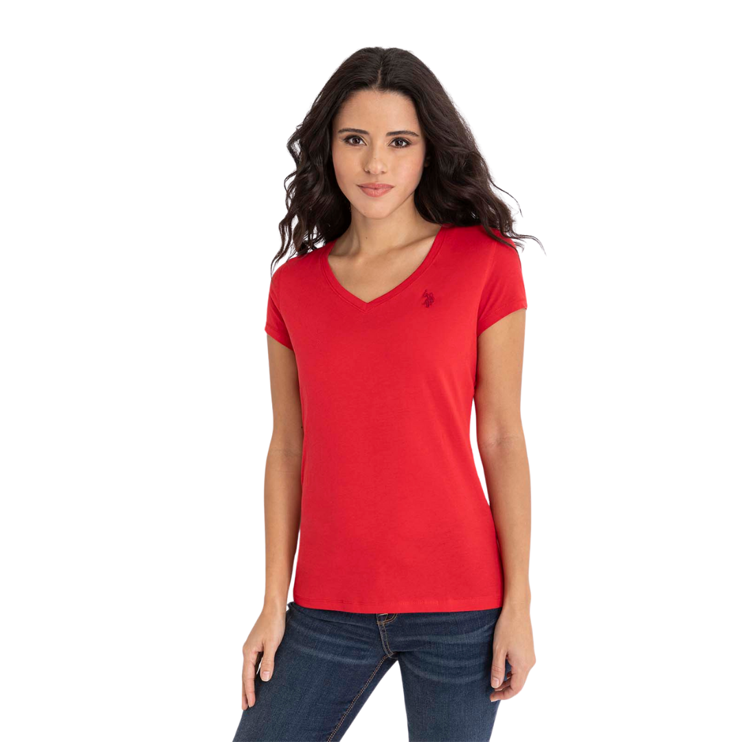 Franela Polo Básica Roja Para Mujer