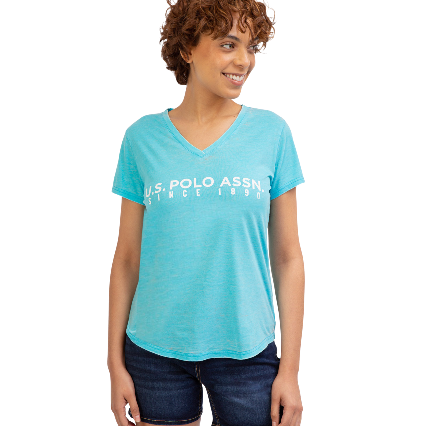 Franela Polo Burnout Turquesa Para Mujer