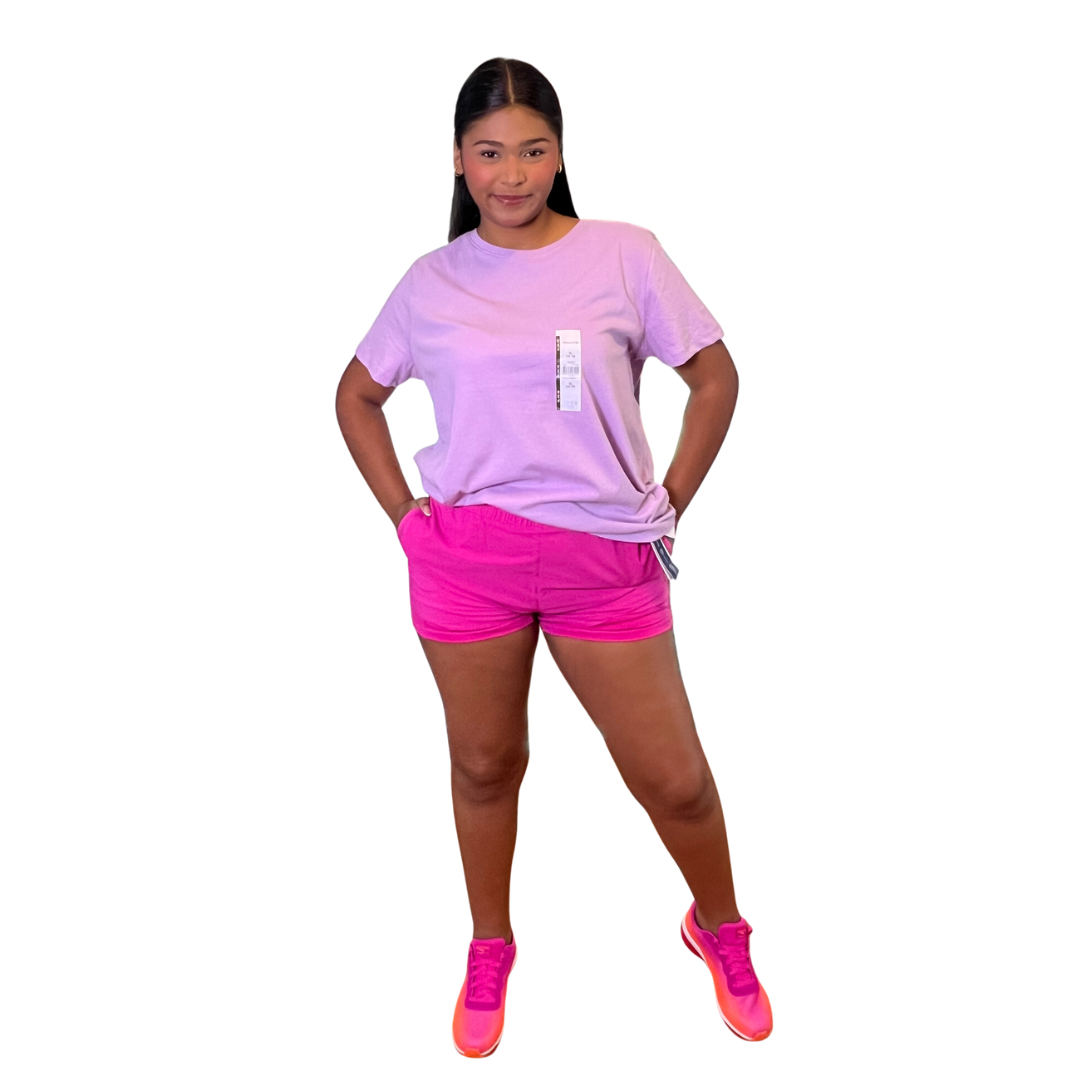 Short Polo Deportivo Casual Fucsia Con Bolsillos Para Mujer