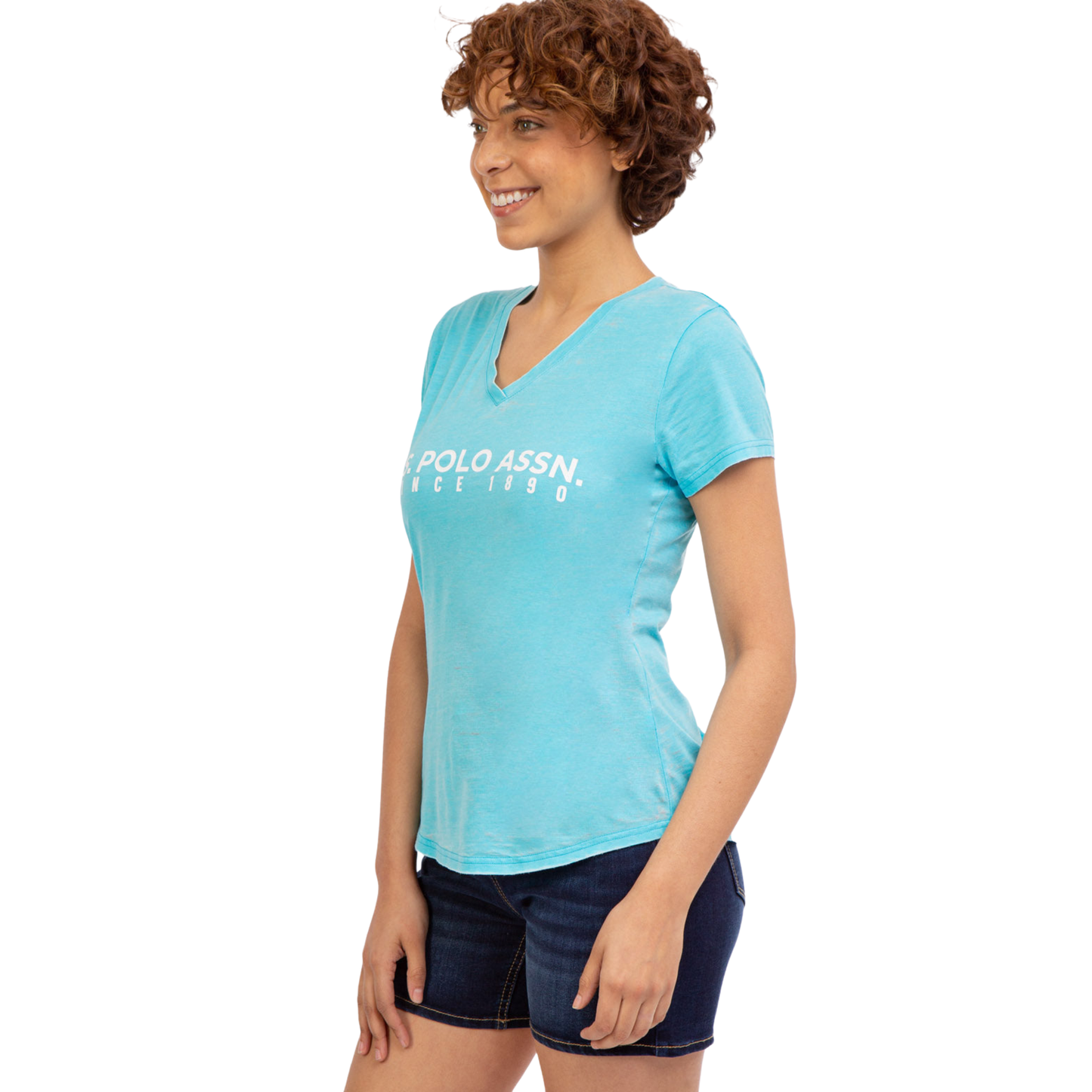 Franela Polo Burnout Turquesa Para Mujer