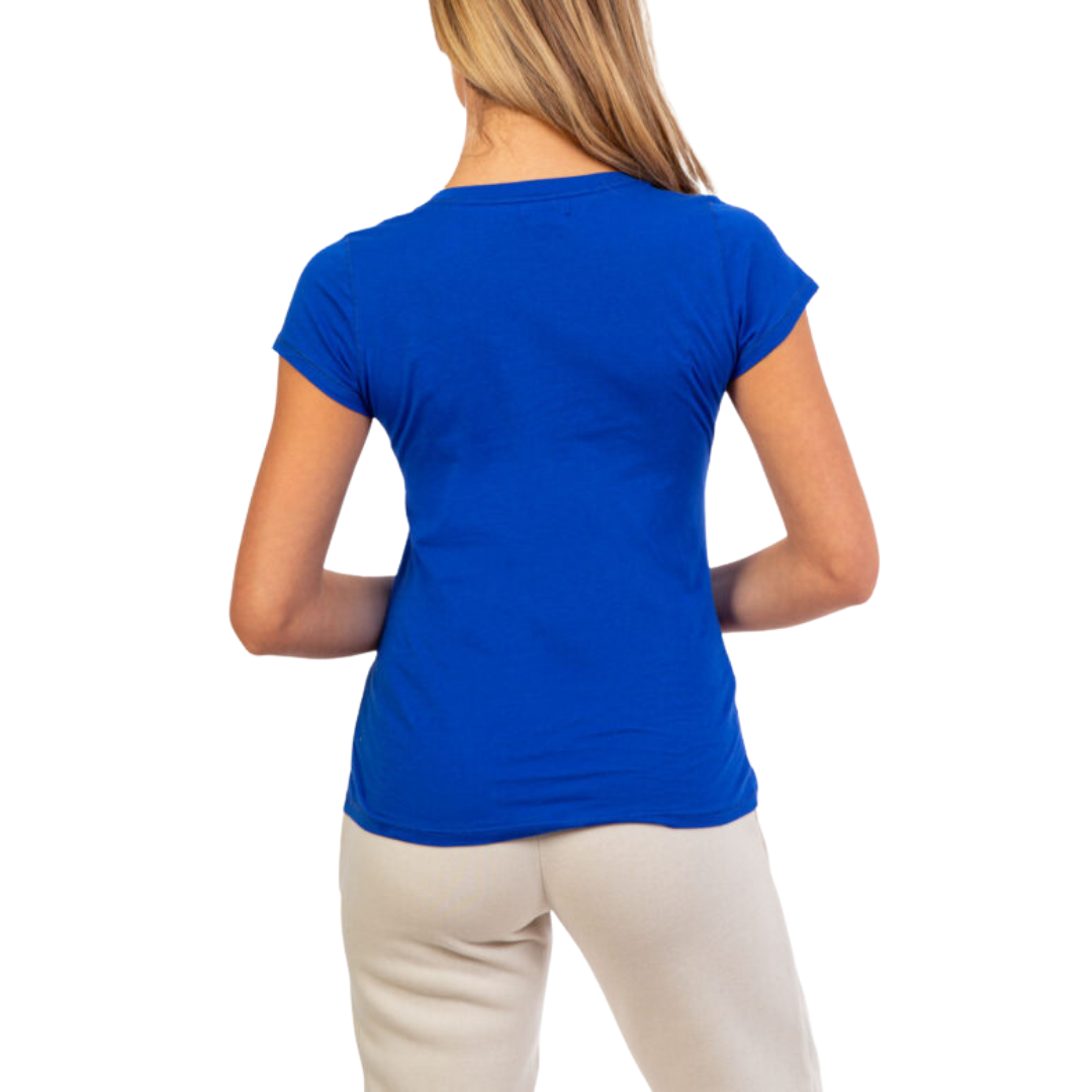 Franela Polo Básica Azul Electrico Para Mujer