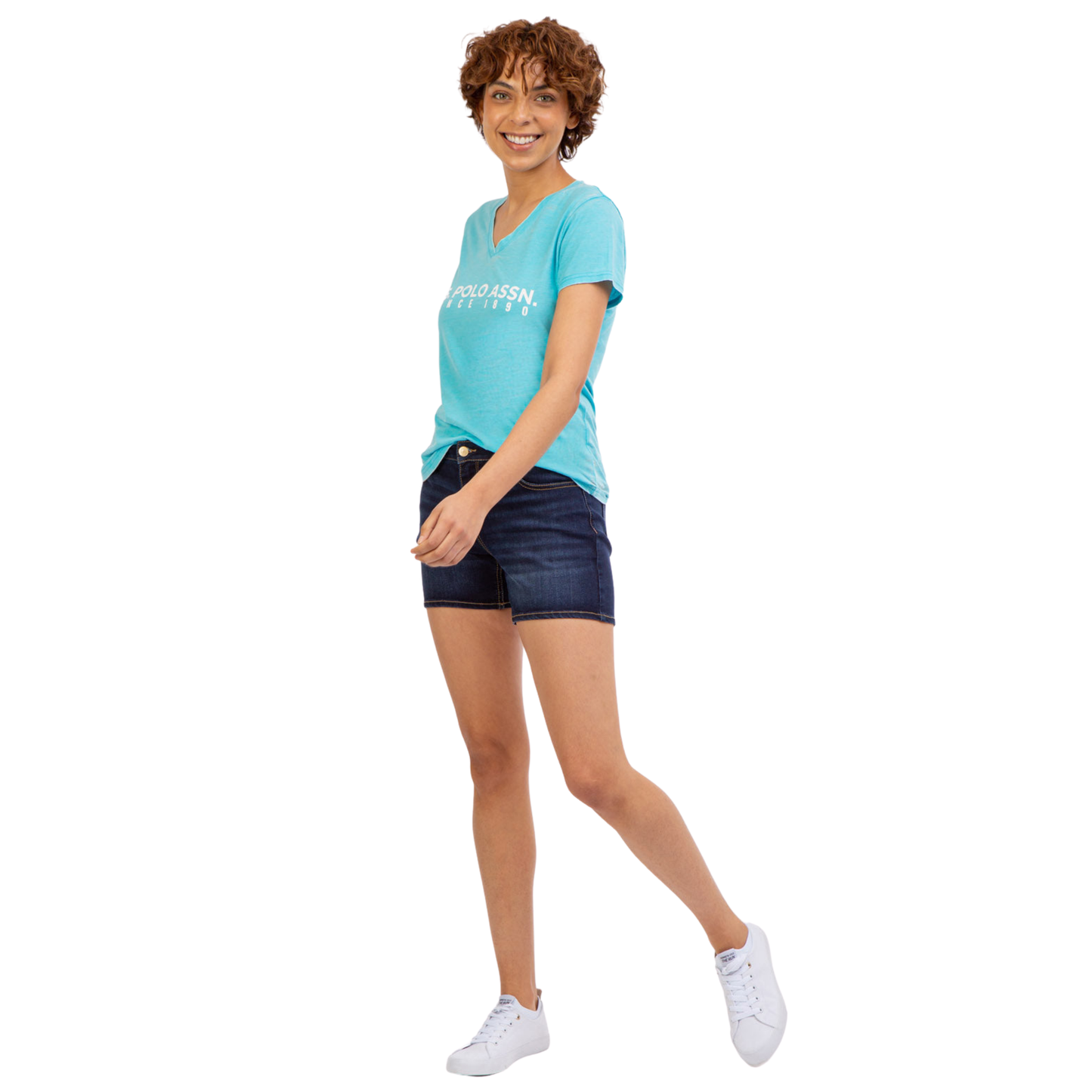 Franela Polo Burnout Turquesa Para Mujer