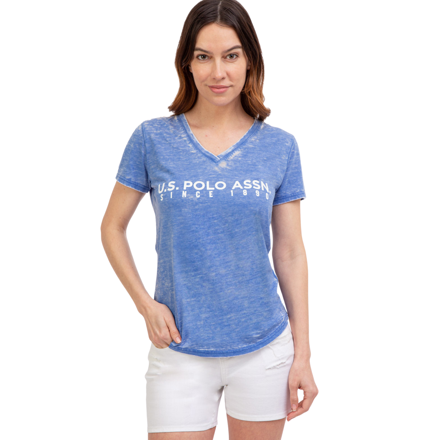 Franela Polo Burnout Azul Para Mujer