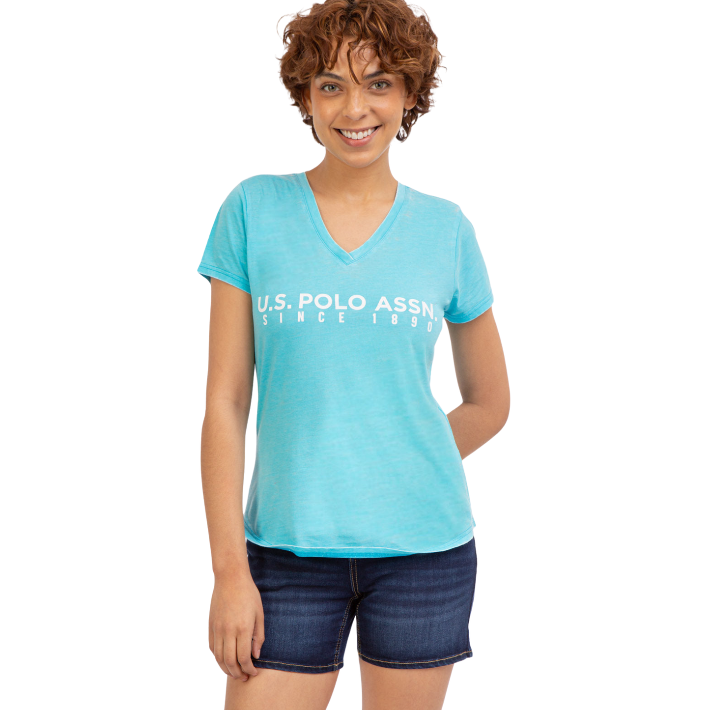 Franela Polo Burnout Turquesa Para Mujer
