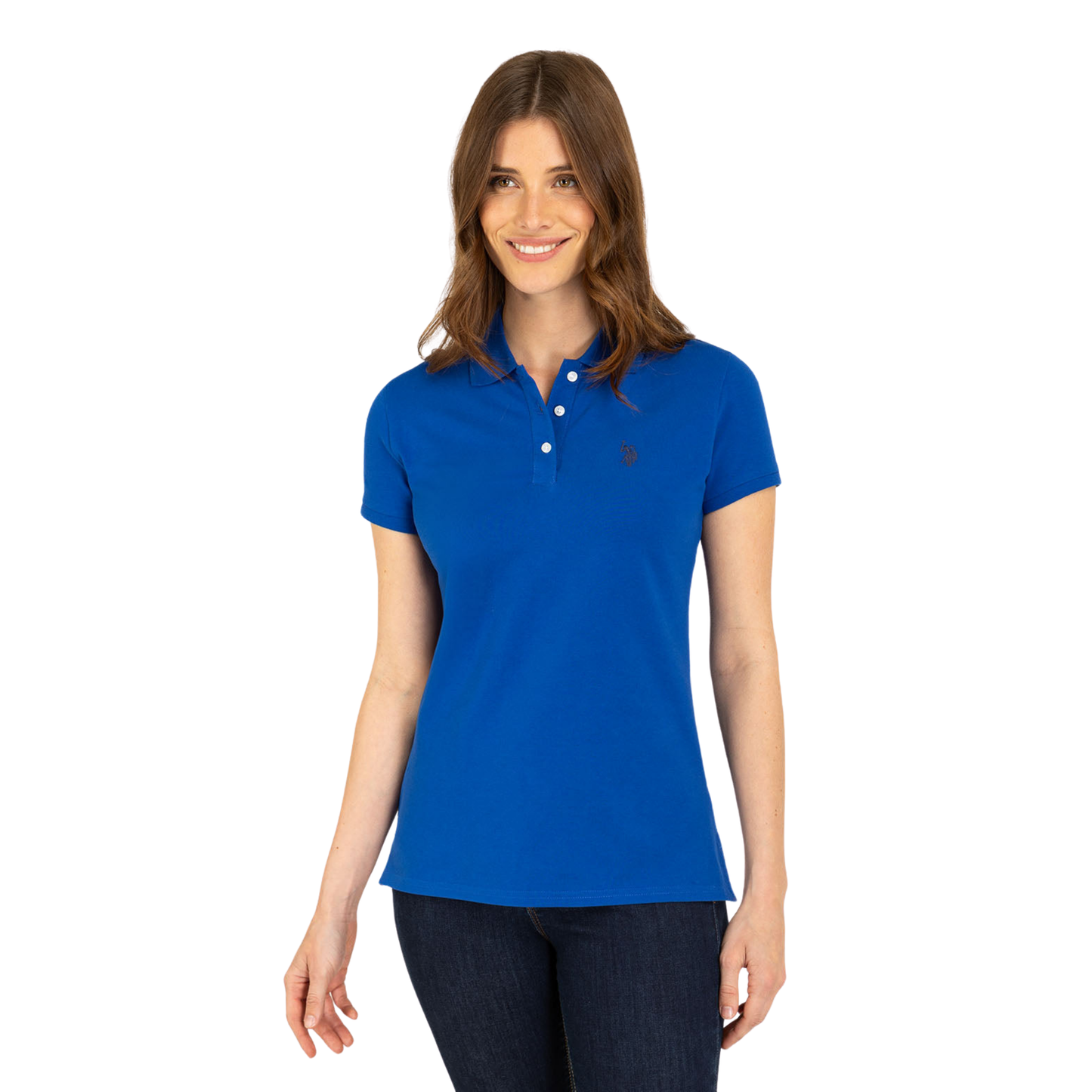 Chemise Polo Azul Rey Clásica Para Mujer