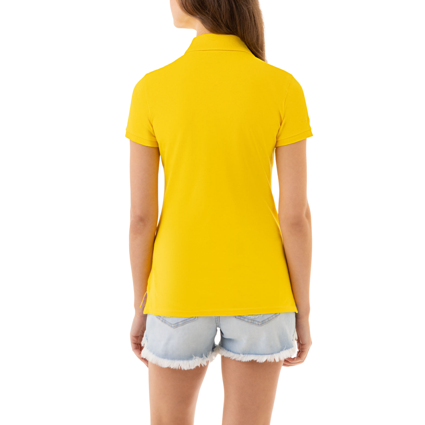 Chemise Polo Amarilla Clásica Para Mujer
