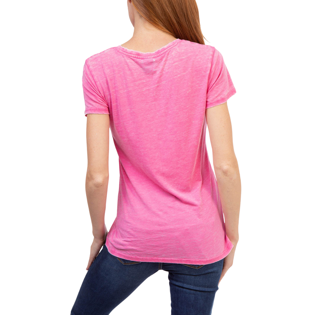 Franela Polo Burnout Fucsia Para Mujer