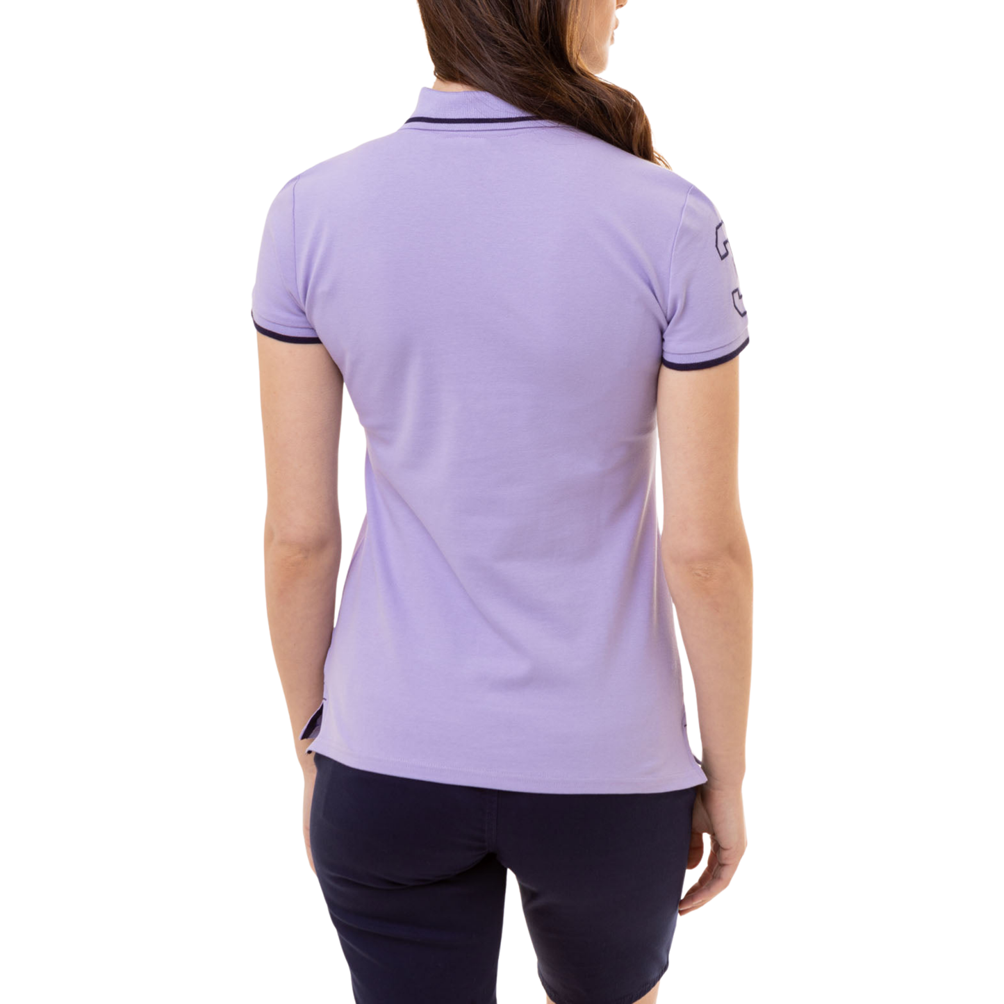 Chemise Polo Lila Logo Grande Para Mujer