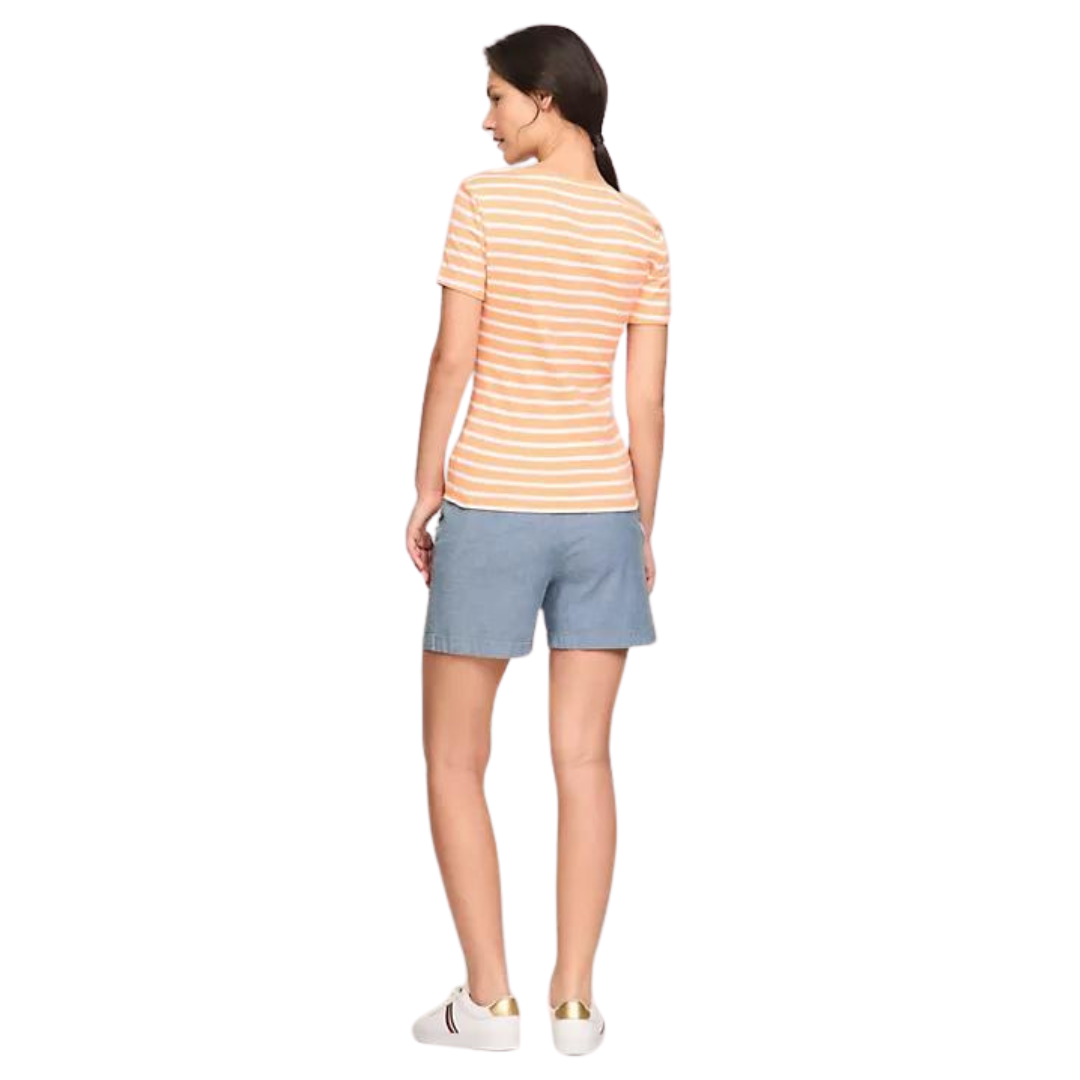 Franela Tommy Hilfiger Melon Con Rayas Blancas Para Mujer