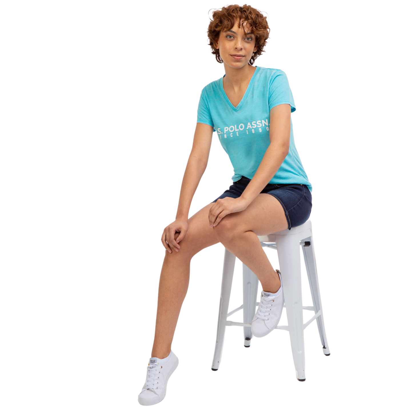 Franela Polo Burnout Turquesa Para Mujer