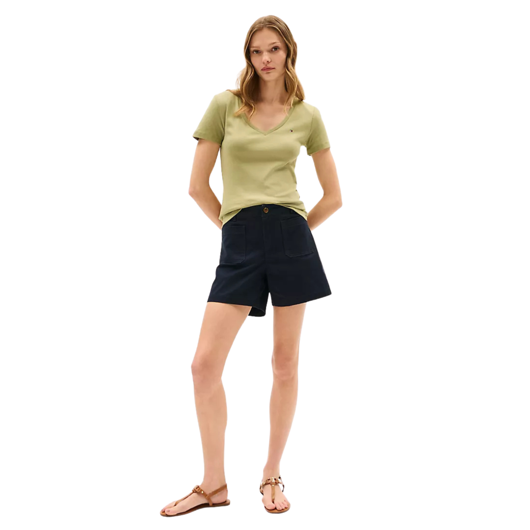 Franela Tommy Hilfiger Verde Militar Para Mujer