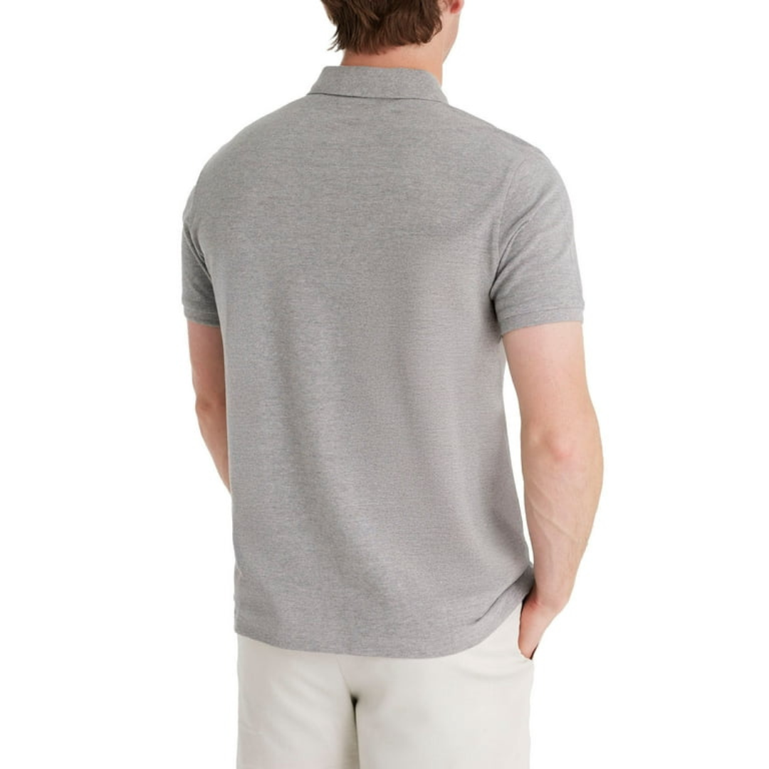 Chemise Polo Para Hombre Gris Con Franja