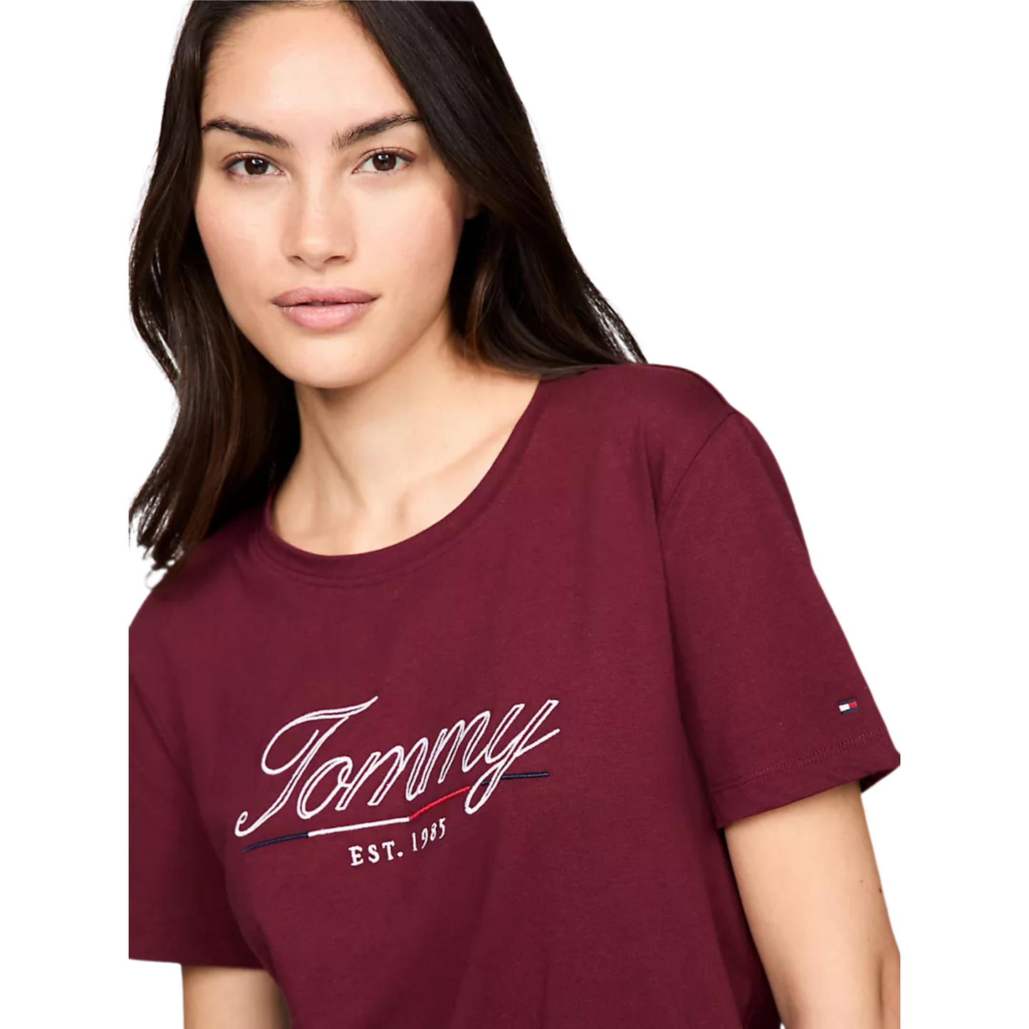 Franela Tommy Hilfiger Vinotinto Para Mujer