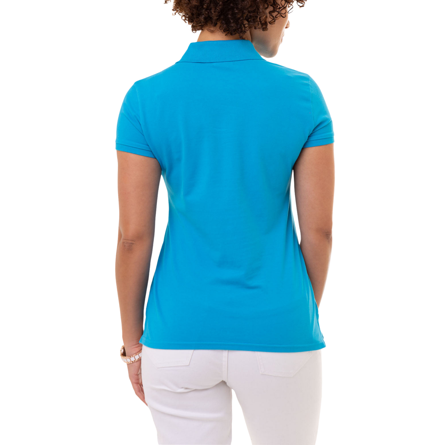Chemise Polo Azul Clásica Para Mujer