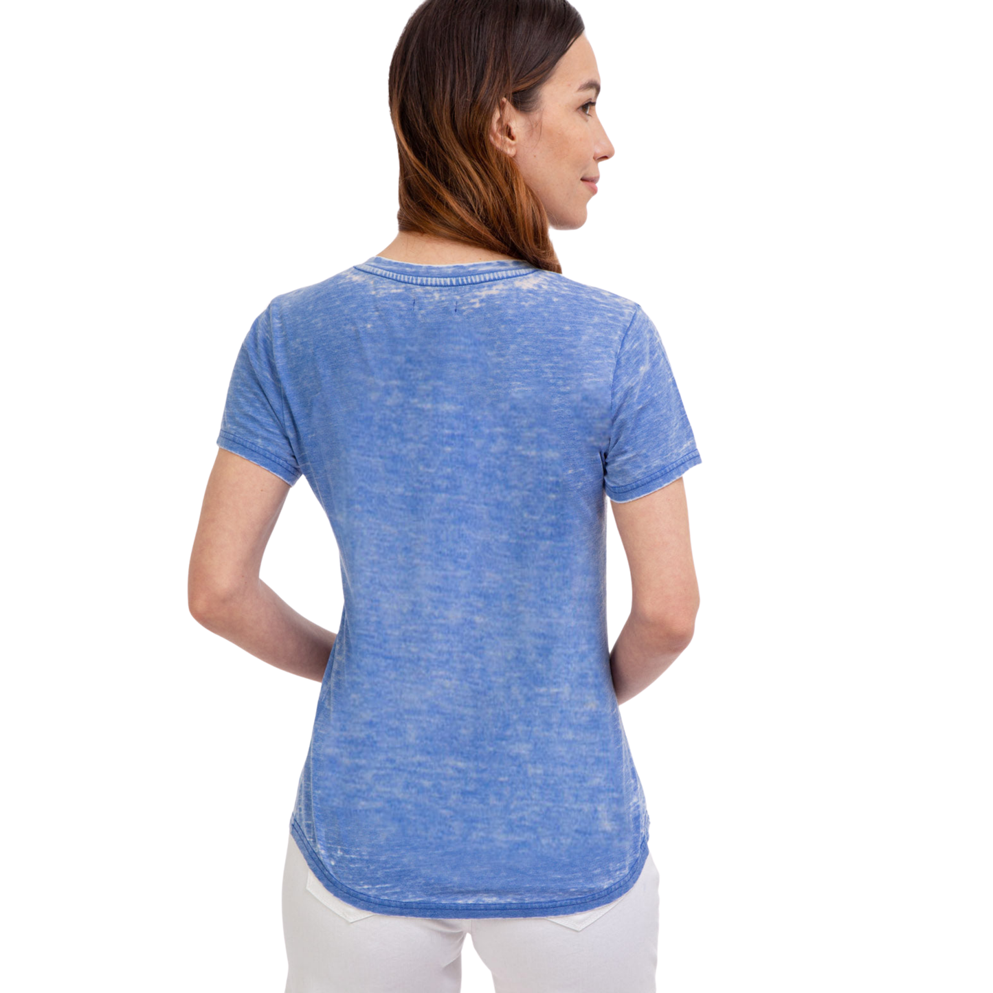 Franela Polo Burnout Azul Para Mujer