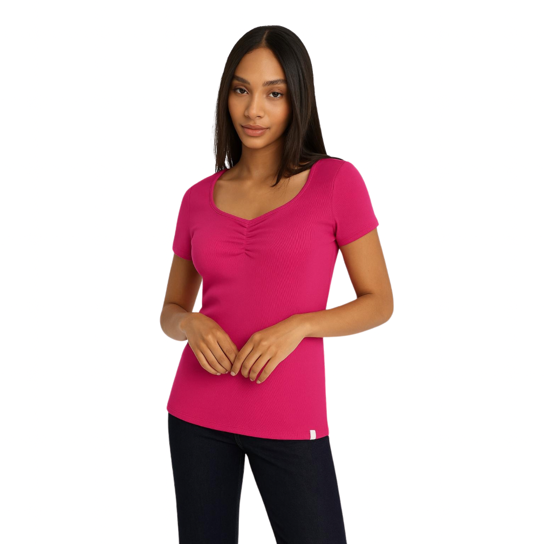 Franela Polo Fucsia Para Mujer