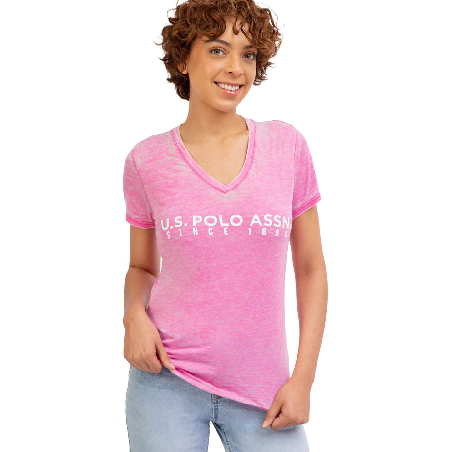 Franela Polo Burnout Rosada Para Mujer