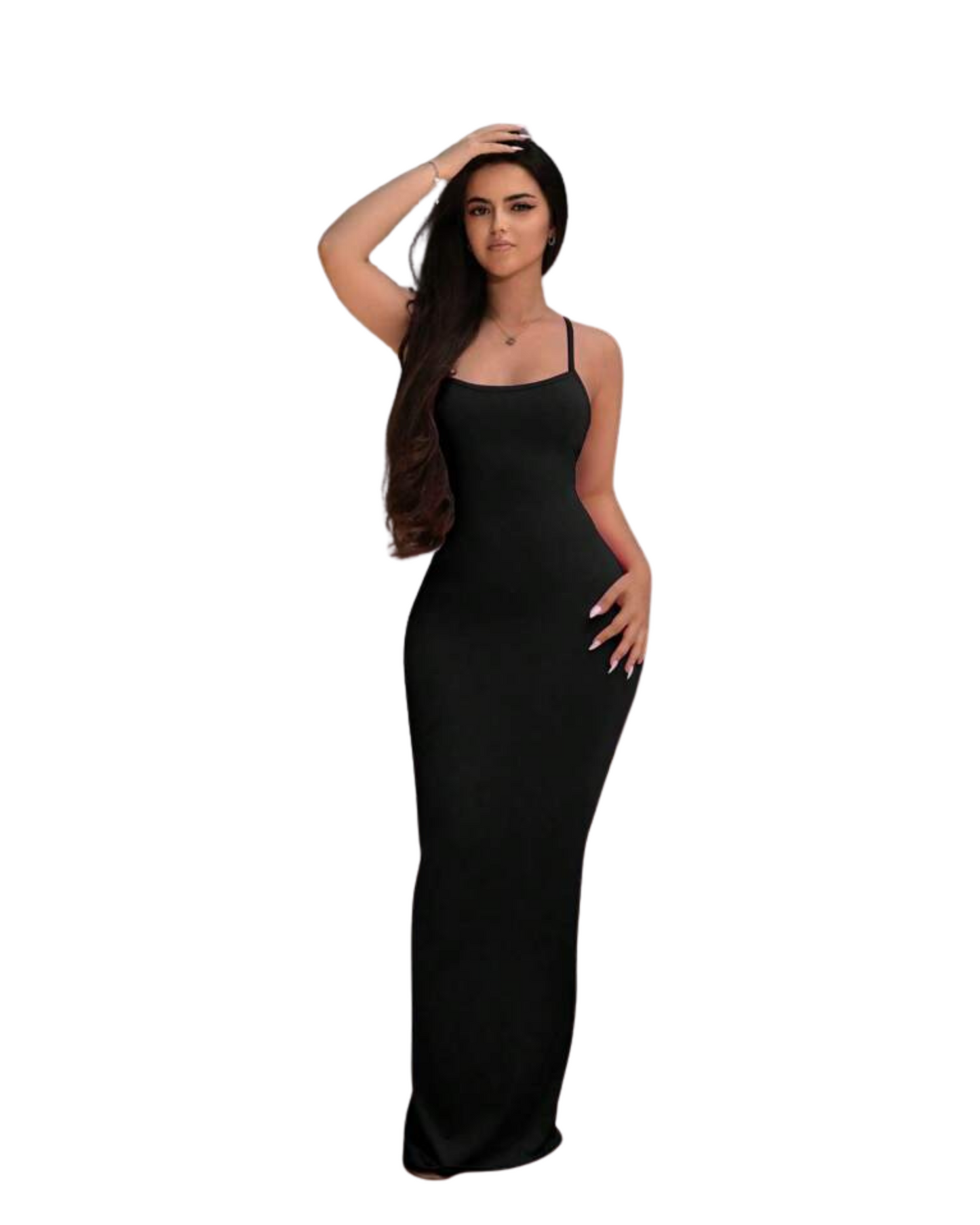 Vestido Negro De Tirantes Finos Con Espalda Descubierta
