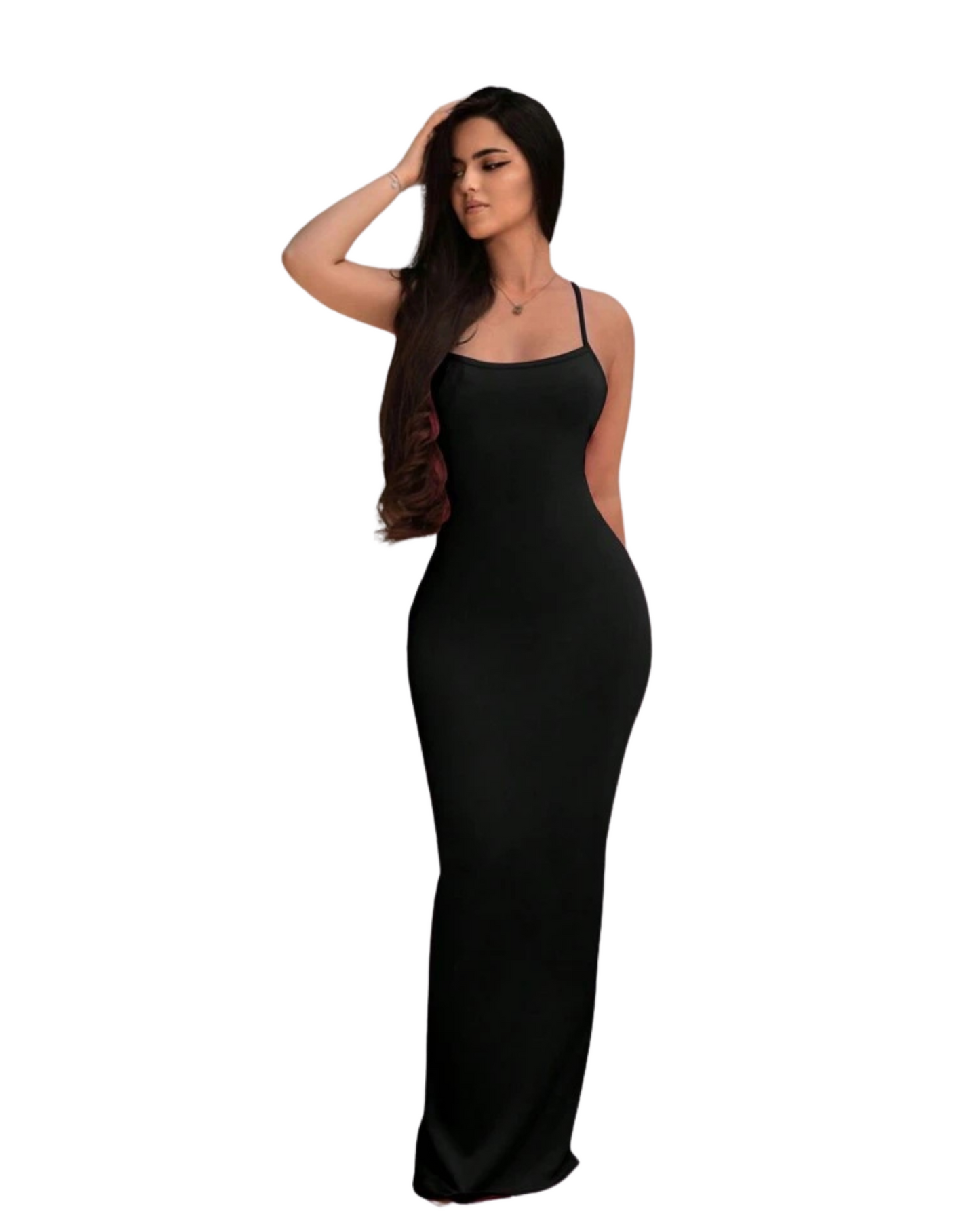Vestido Negro De Tirantes Finos Con Espalda Descubierta