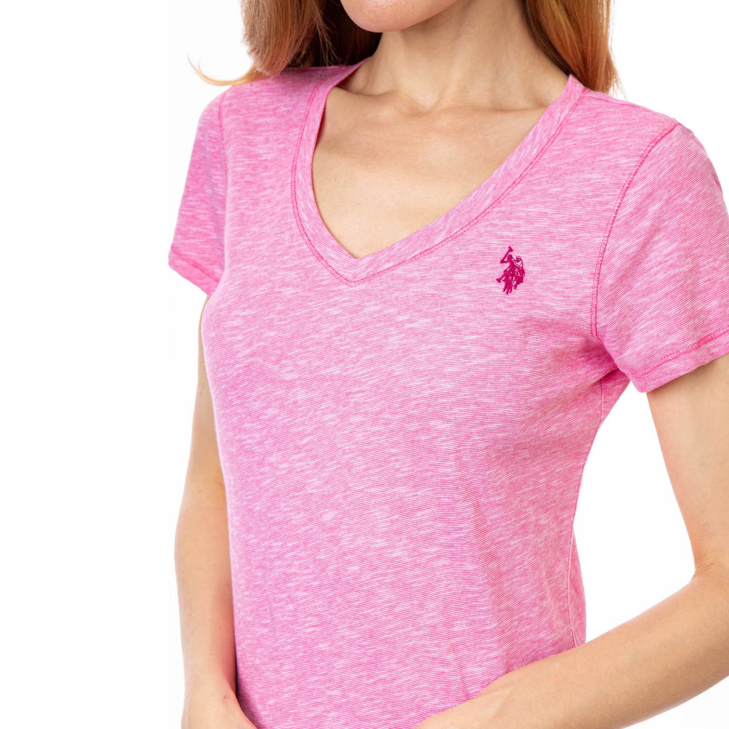 Franela Polo Con Cuello en V Para Mujer