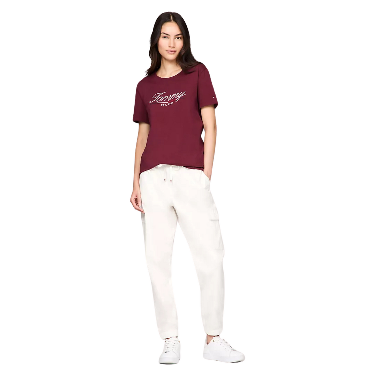Franela Tommy Hilfiger Vinotinto Para Mujer