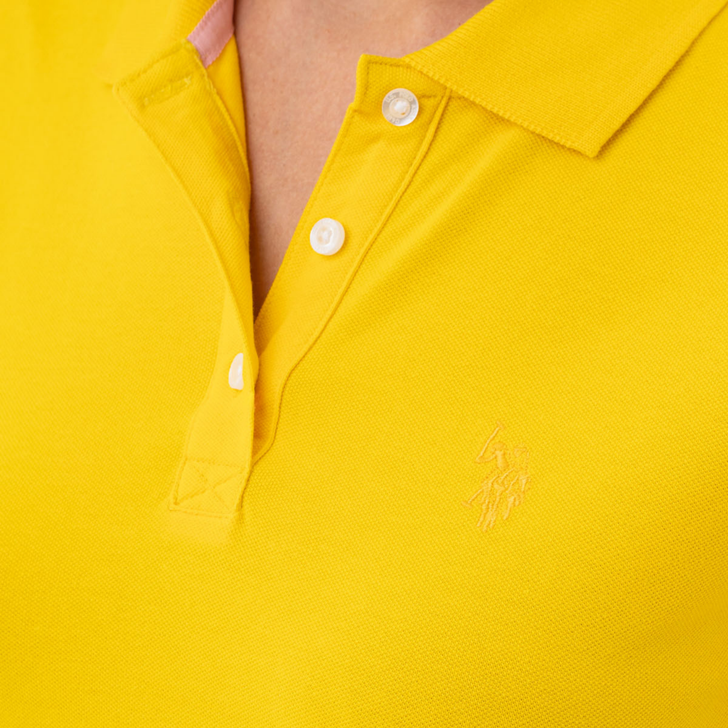 Chemise Polo Amarilla Clásica Para Mujer