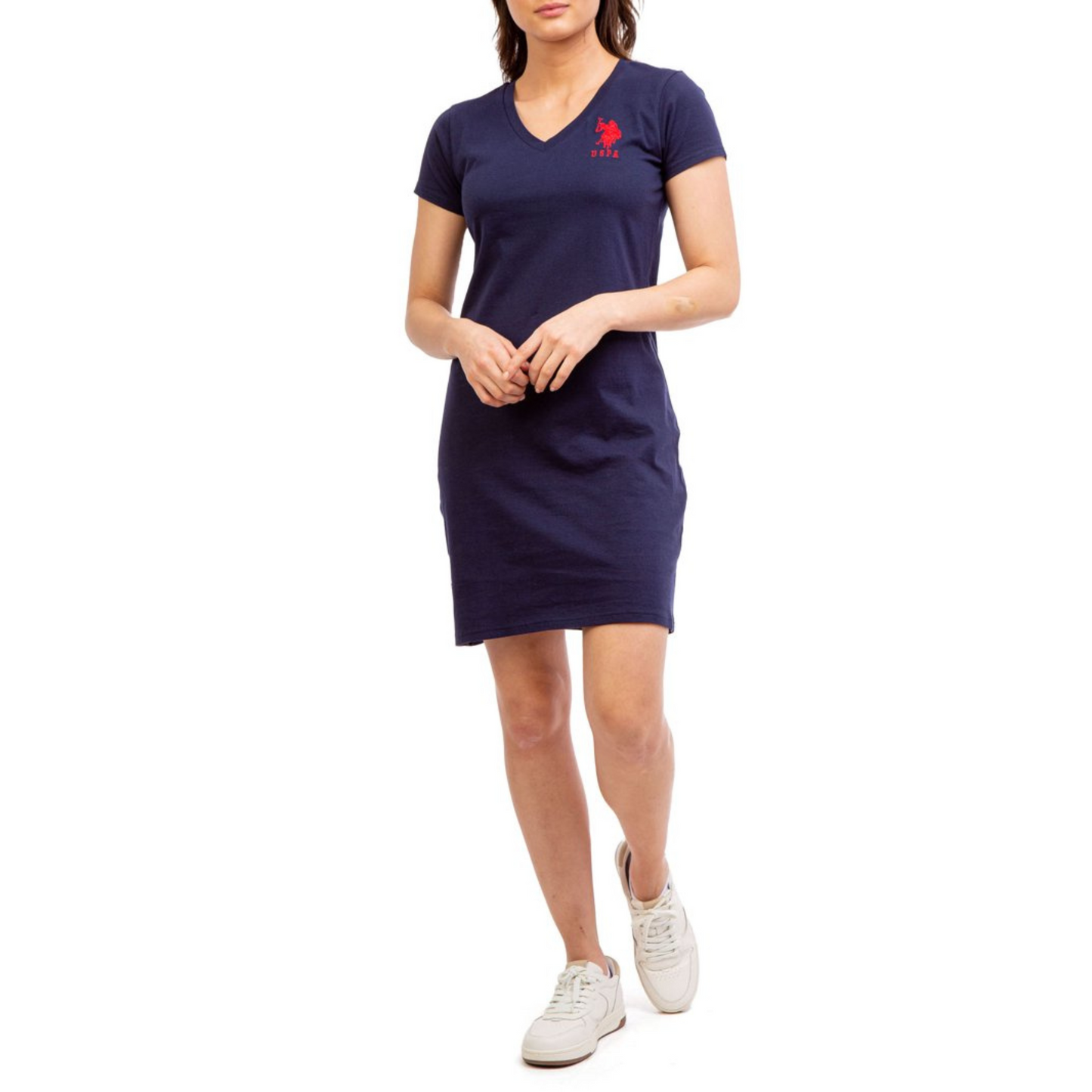 Vestido Polo Básico Azul Marino Para Mujer