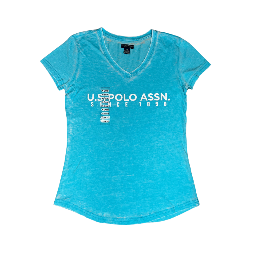 Franela Polo Burnout Turquesa Para Mujer