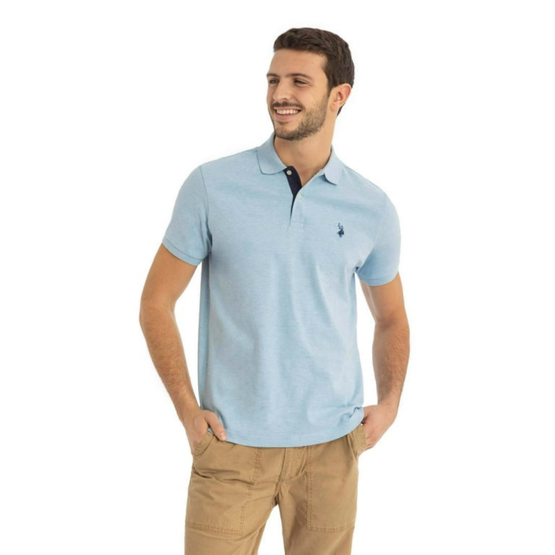 Chemise Polo Para Hombre Celeste