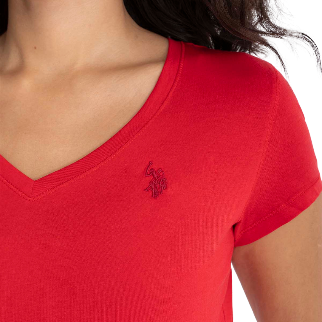 Franela Polo Básica Roja Para Mujer