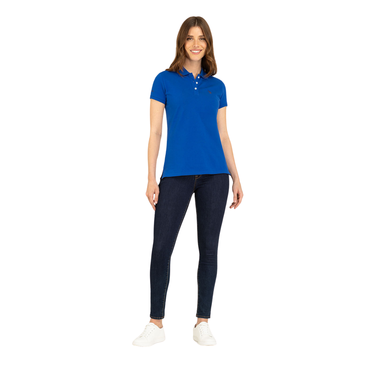 Chemise Polo Azul Rey Clásica Para Mujer