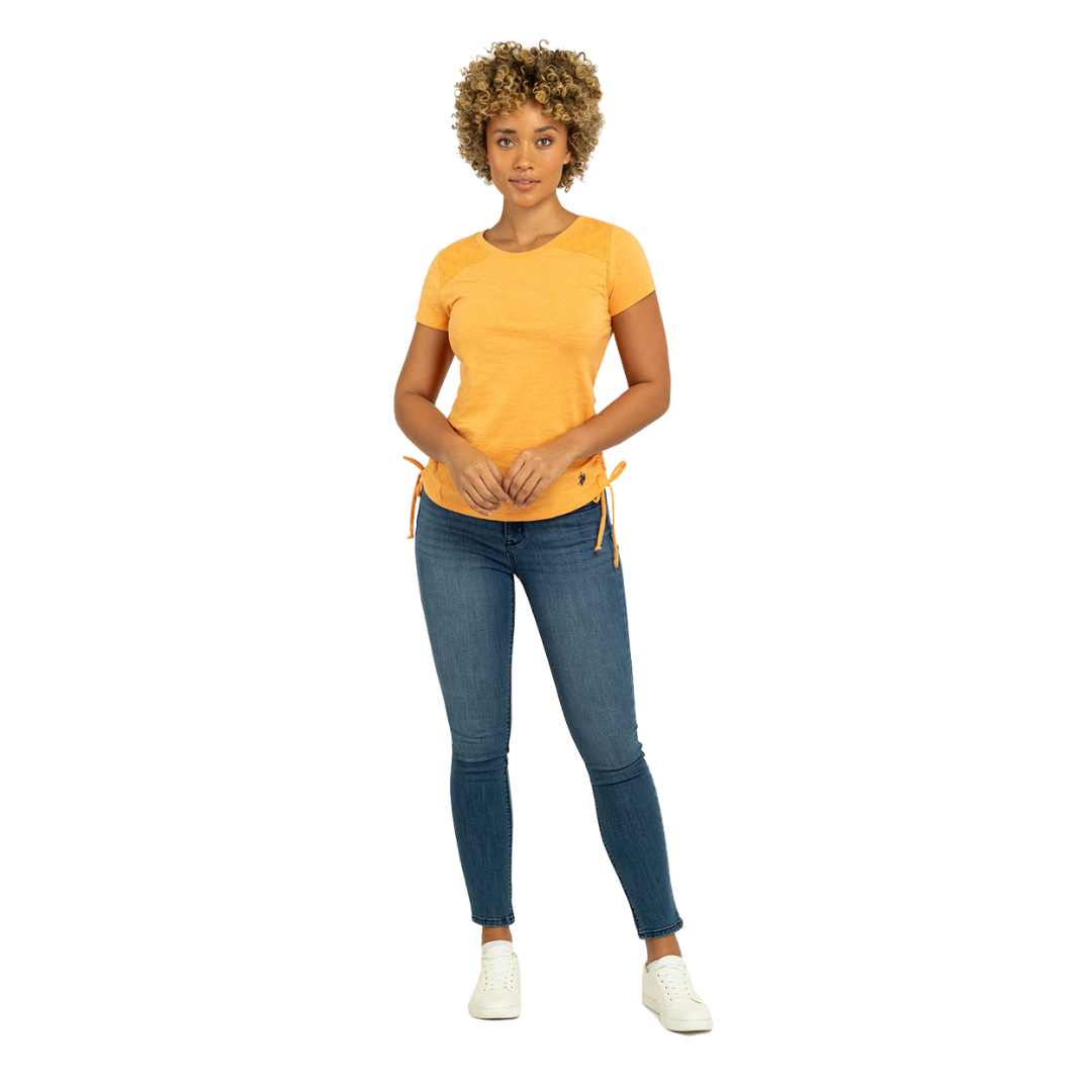 Franela Polo Naranja Para Mujer