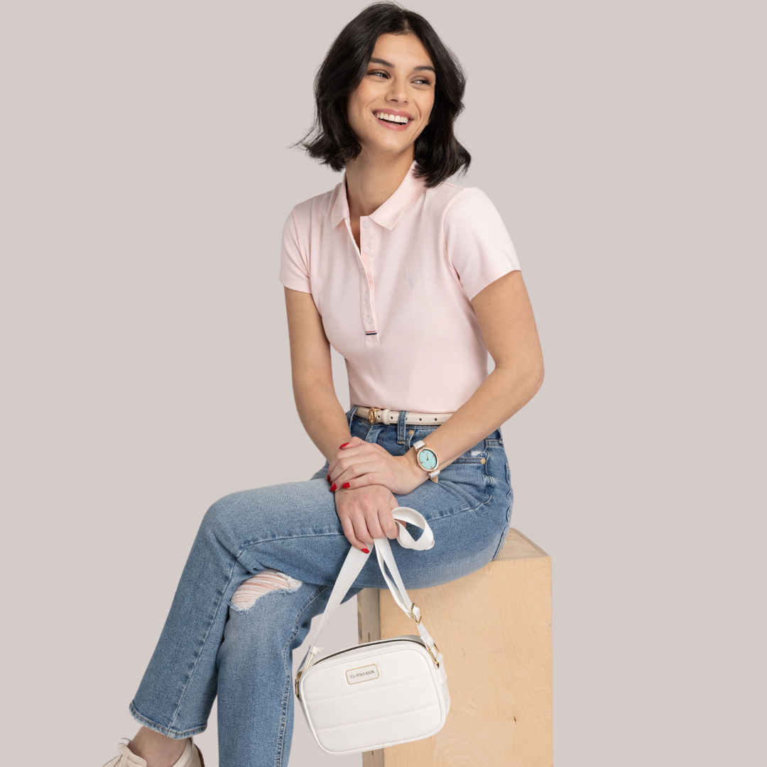 Crossbody Polo Blanco Acolchado De Channel