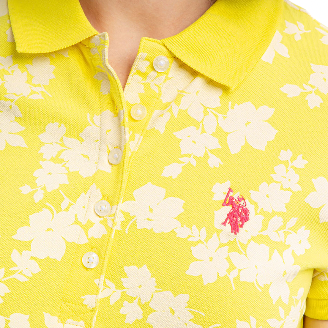 Chemise Polo Floral Amarilla Para Mujer