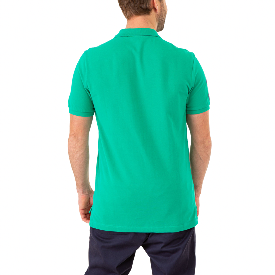 Chemise Polo Verde Brillante Con Logo Grande Para Hombre