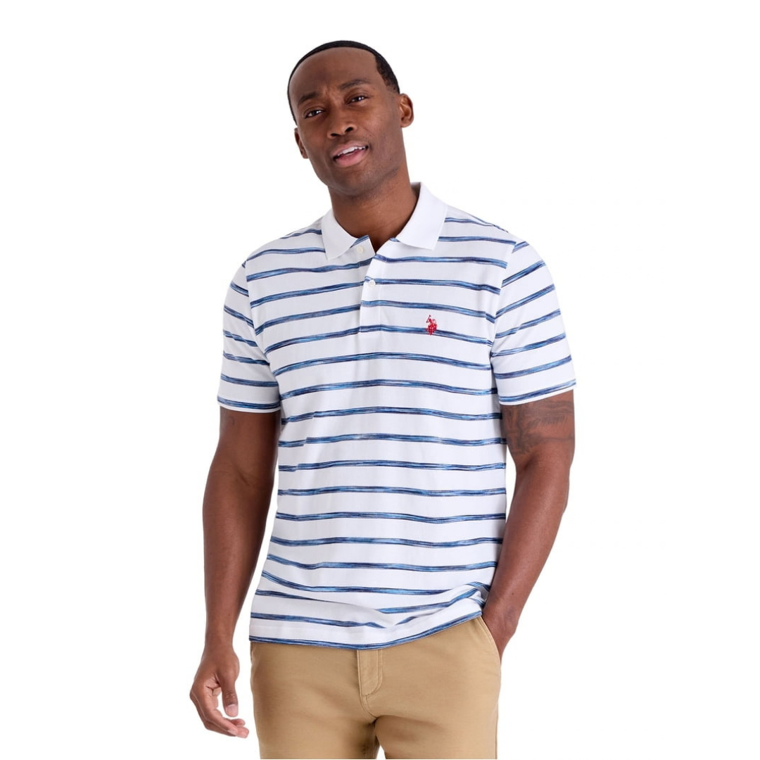 Chemise U.S. Polo Assn. Blanca a Rayas Azules Para Hombre