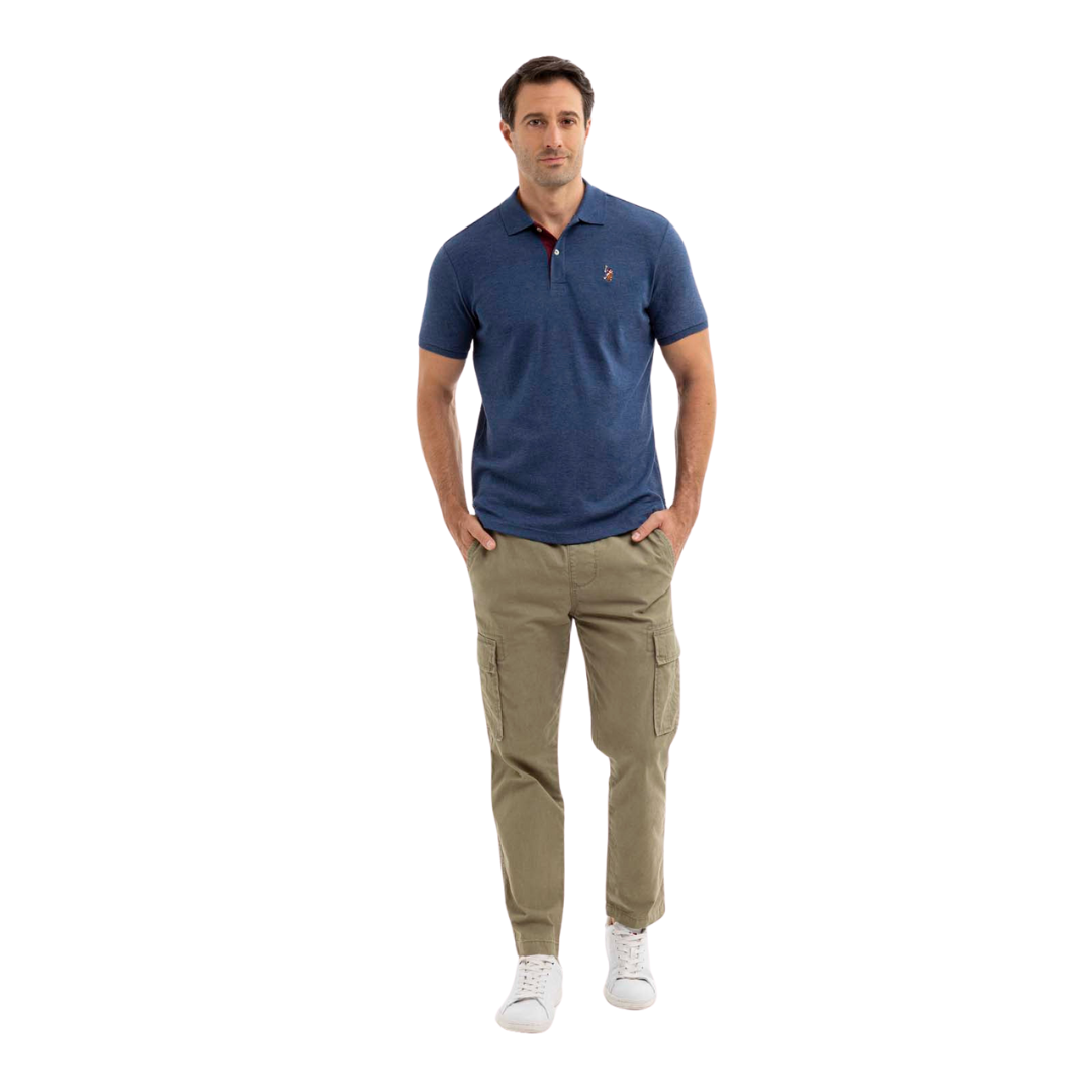 Chemise Polo Para Hombre Azul Ceniza