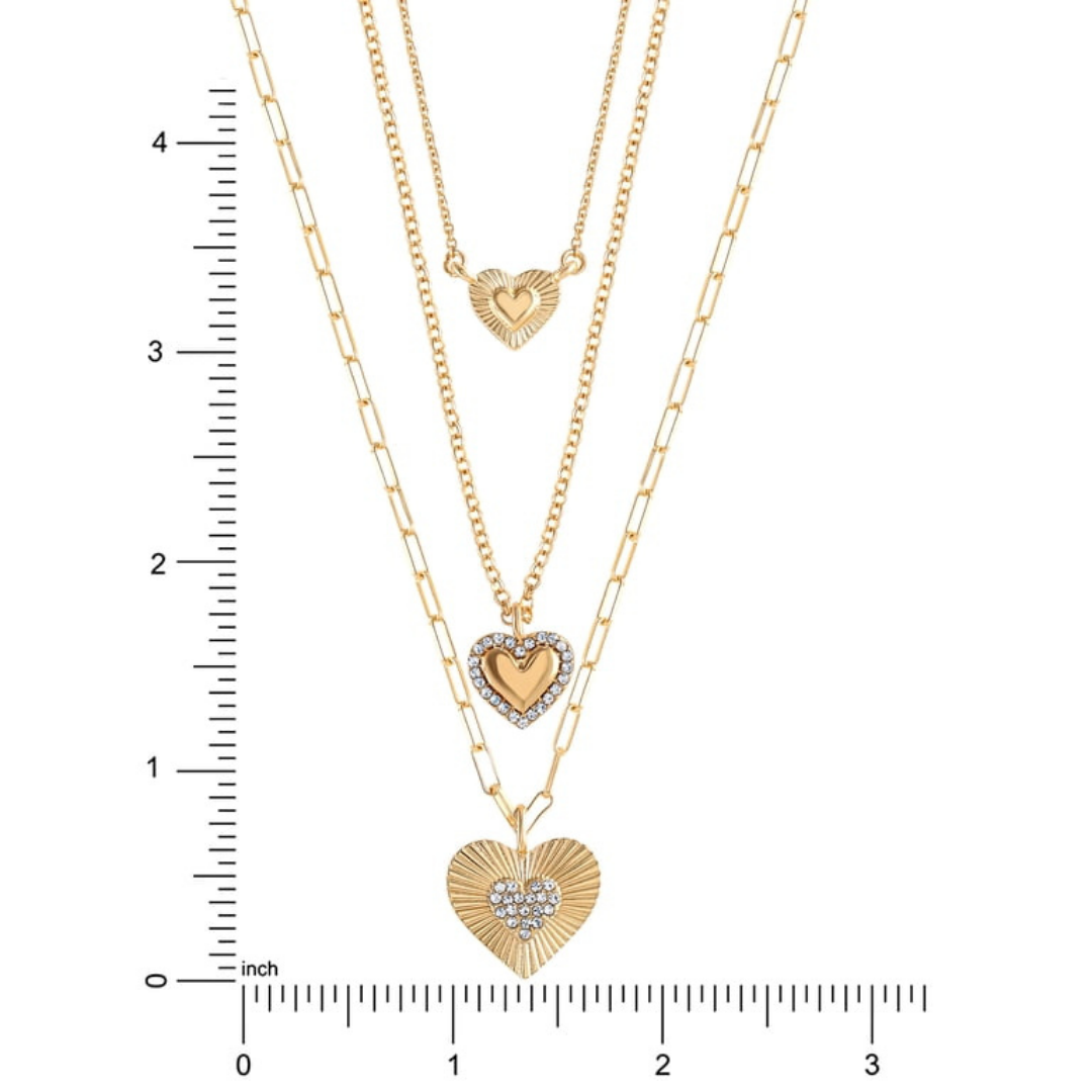 Collar de Capas con Dije de Corazón Jessica Simpson Tono Oro
