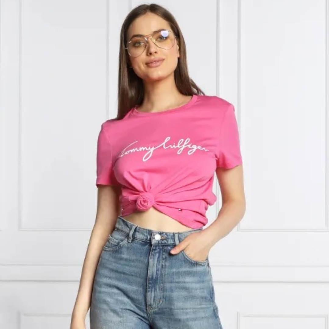 Franela Tommy Hilfiger Rosa Fuerte Para Mujer