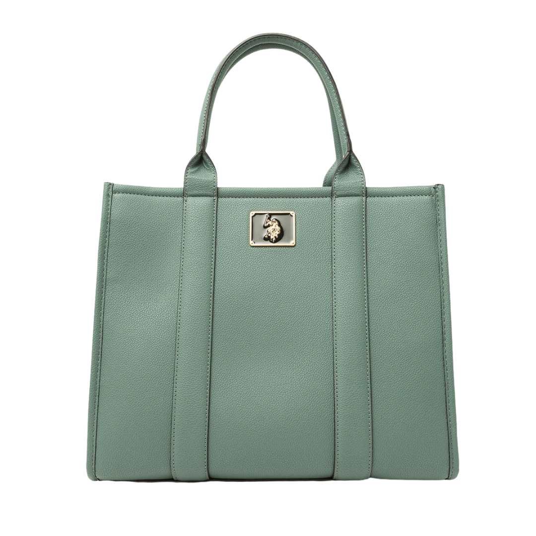 Cartera Polo Color Verde Azulado Con Correa Cruzada
