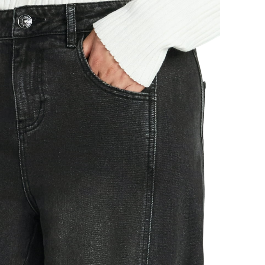 Jeans Vaqueros Rectos Estilo Skater Negro Deslavado Madden NYC