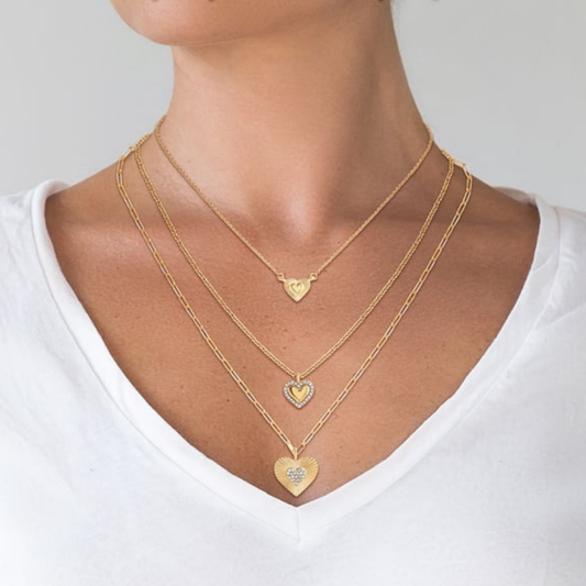 Collar de Capas con Dije de Corazón Jessica Simpson Tono Oro