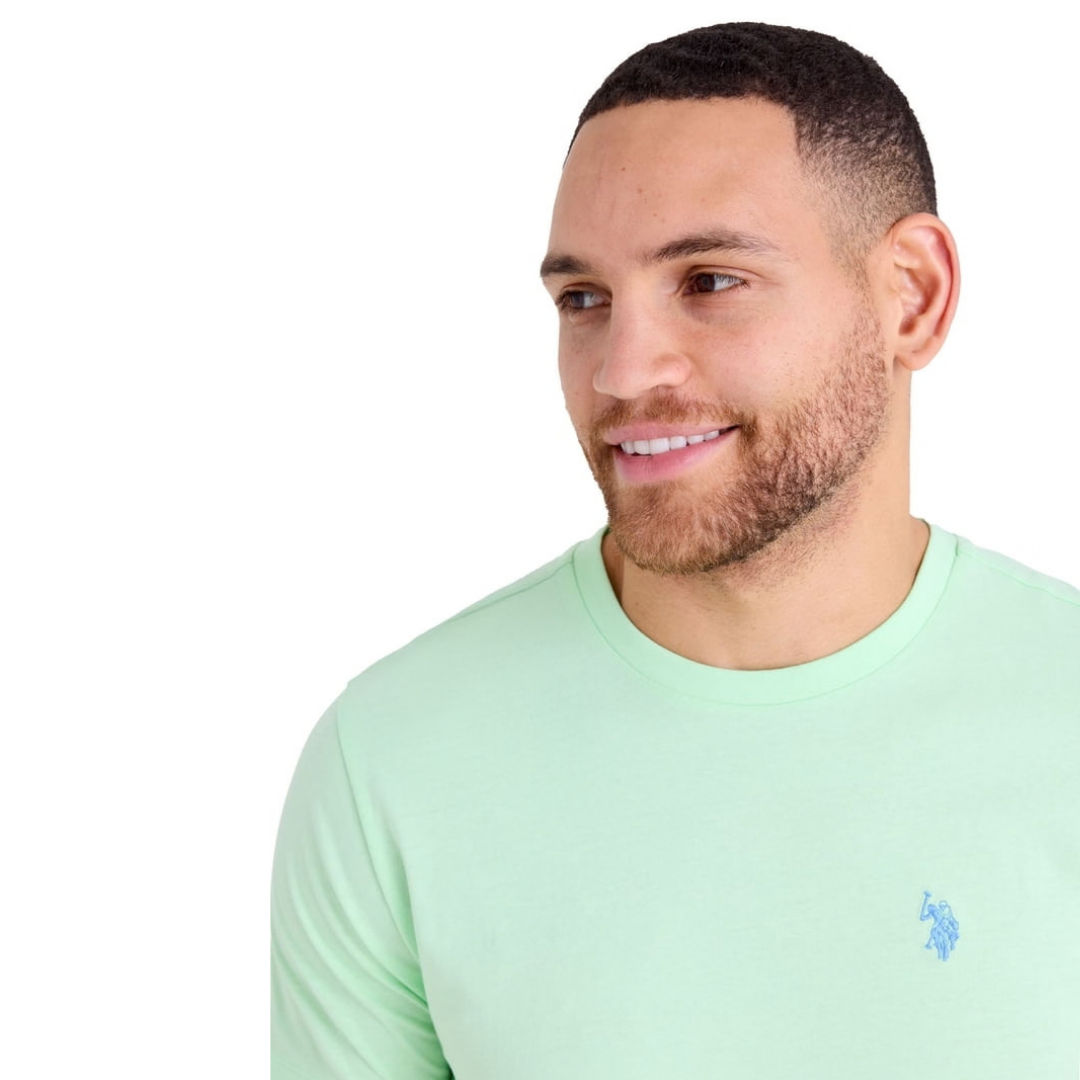 Franela U.S. Polo Assn. Básica Cuello Redondo Verde Claro Para Hombre